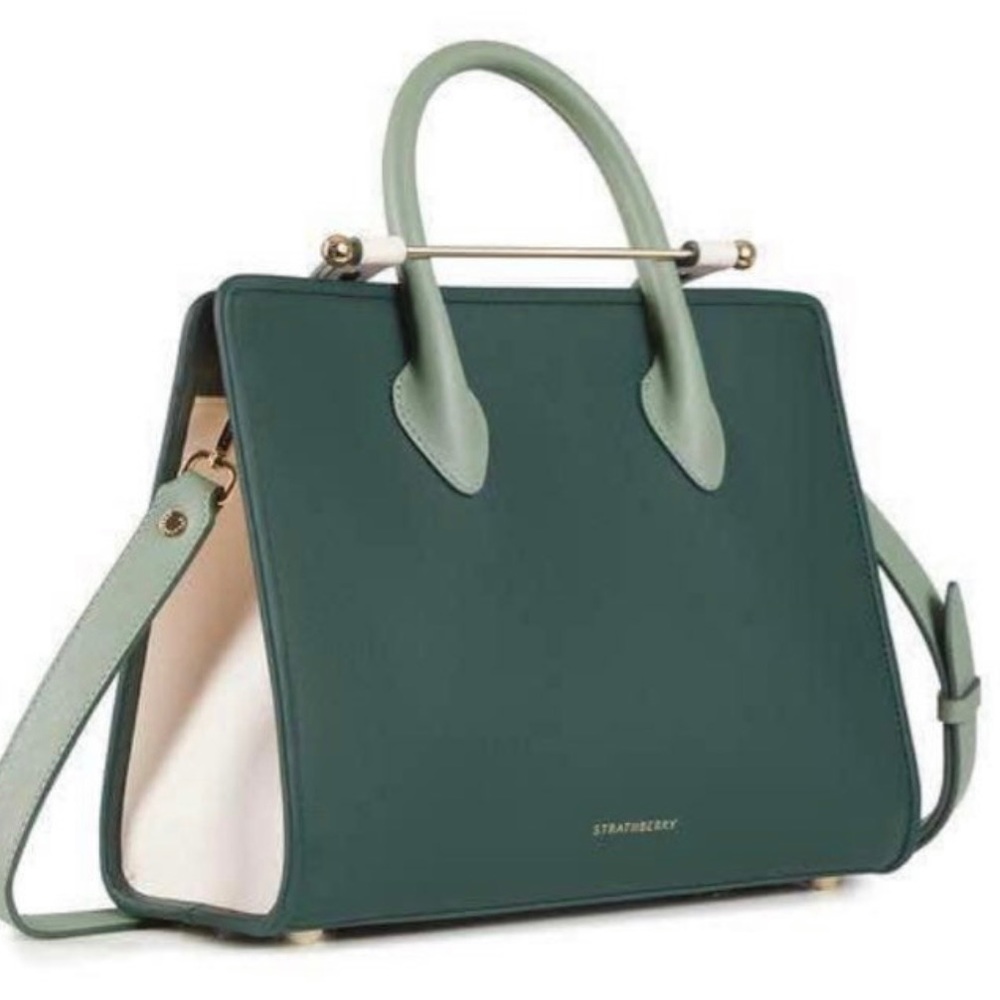 Strathberry Midi Tote! Sage Green & Vanilla